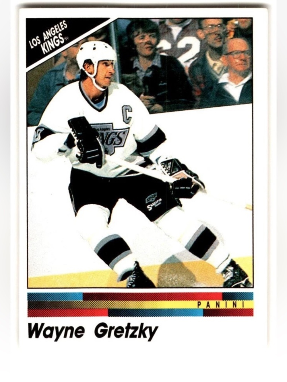 Wayne Gretzky 1990/91 Panini Los Angeles Kings Hockey Sticker Card
